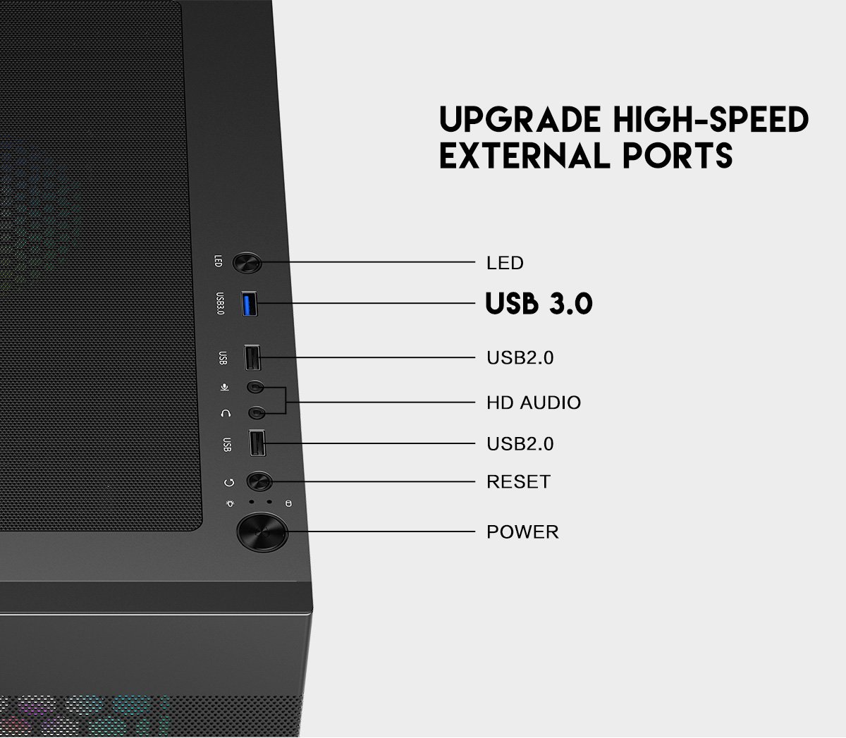 DIYPC ARGB-G5-BK Black Computer Case