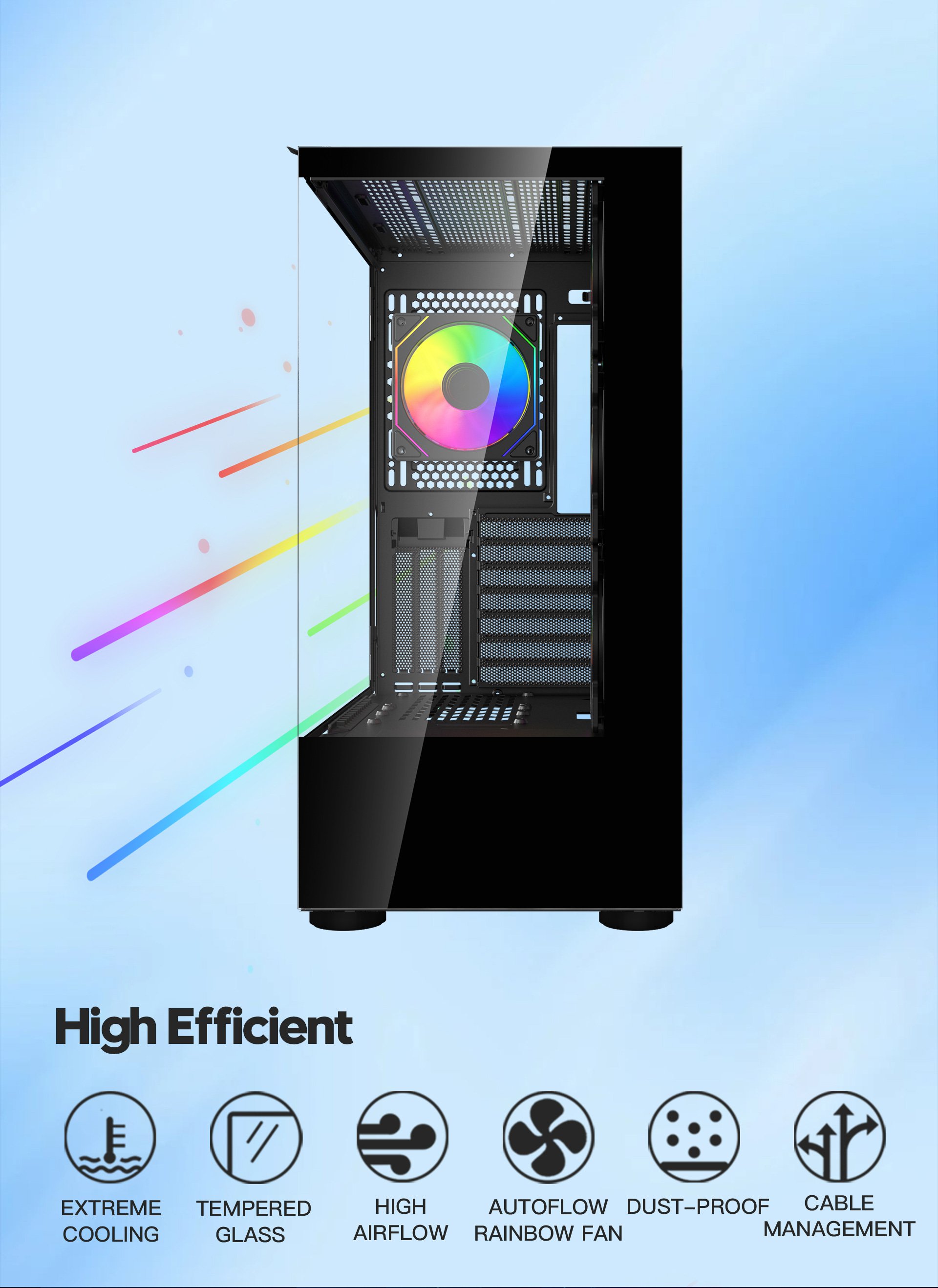 DIYPC ARGB-Q18.V2-BK Computer Case