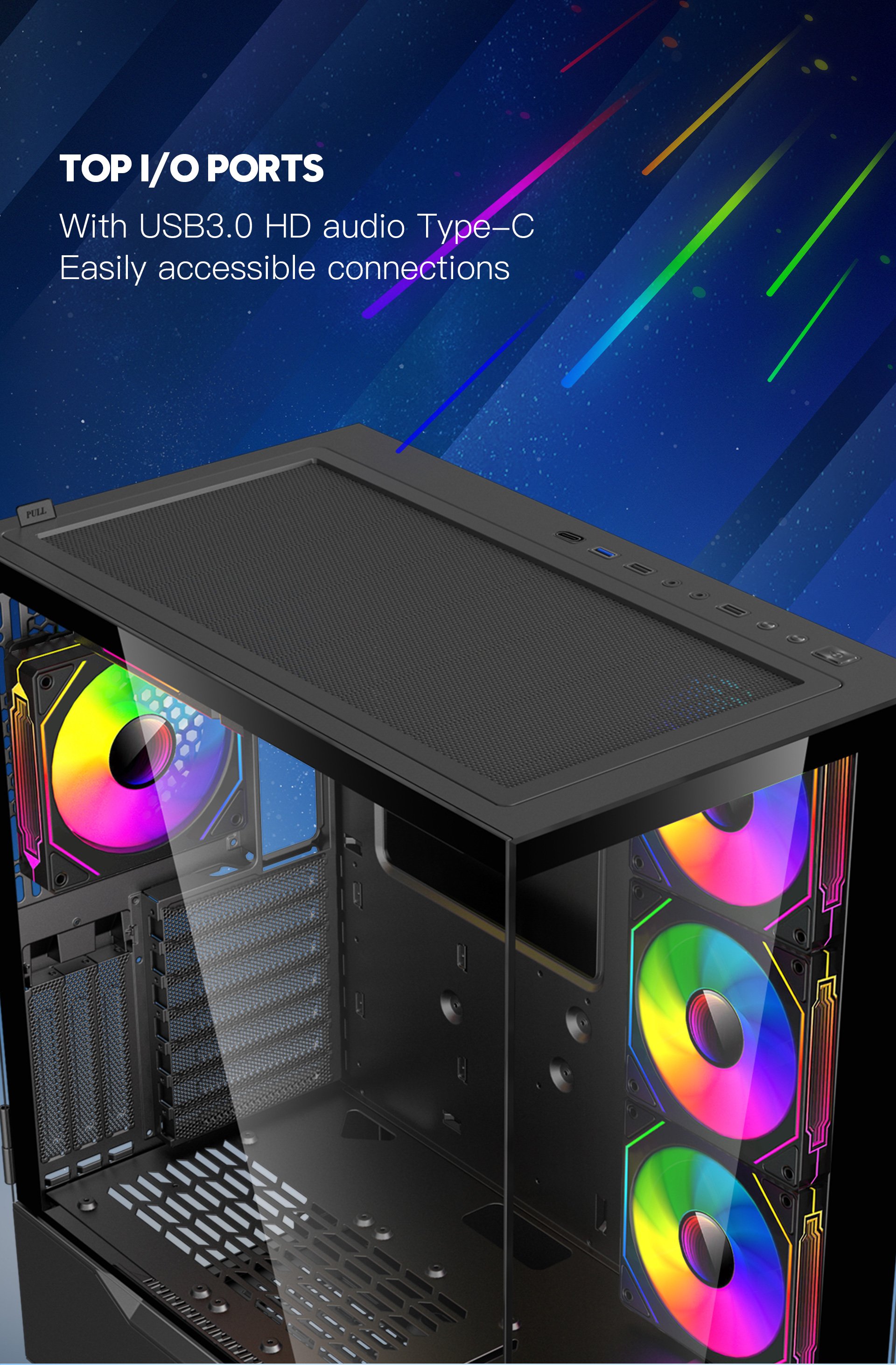DIYPC ARGB-Q18.V2-BK Computer Case