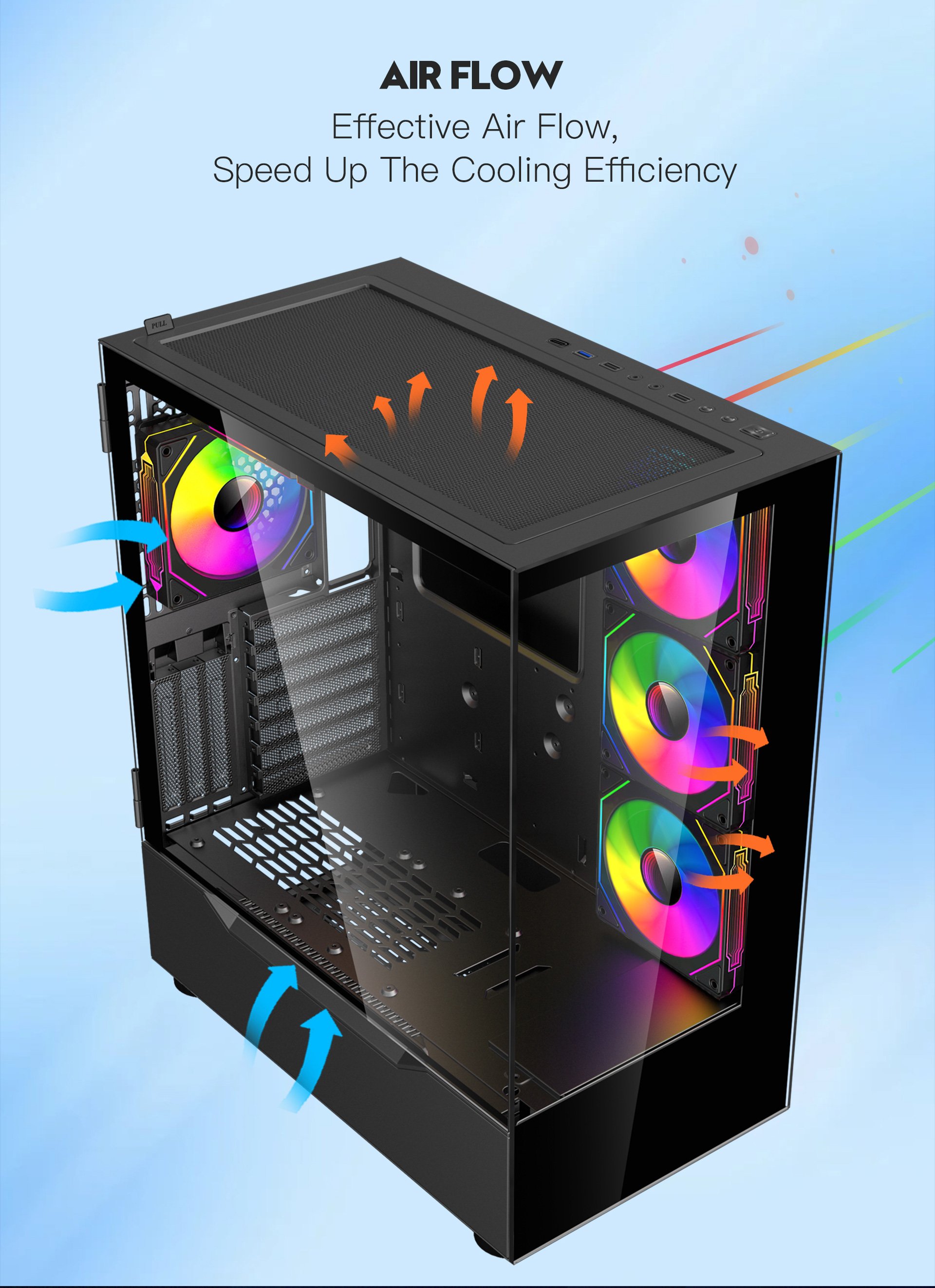DIYPC ARGB-Q18.V2-BK Computer Case