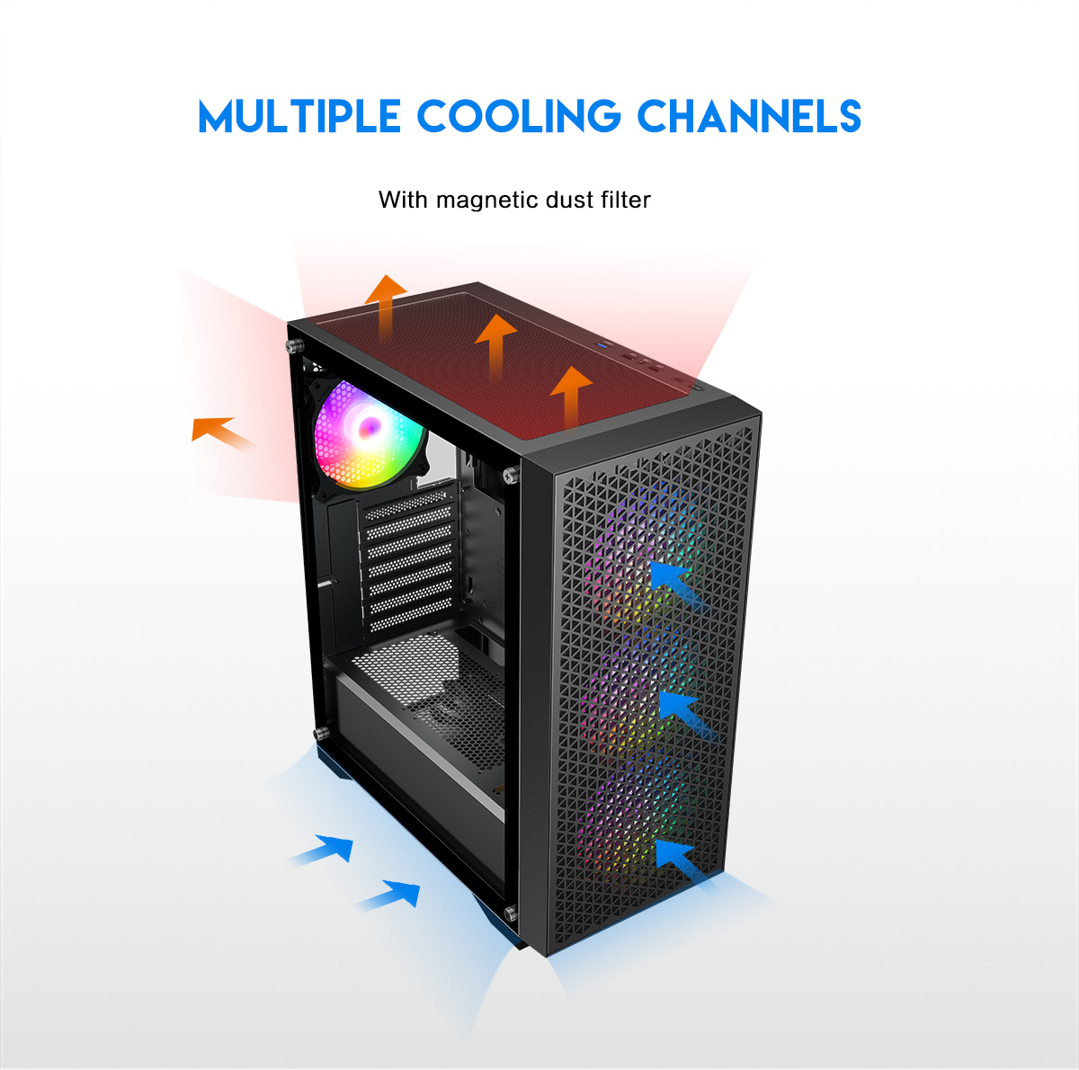 DIYPC DIY-F08-BK Black Gaming Computer Case
