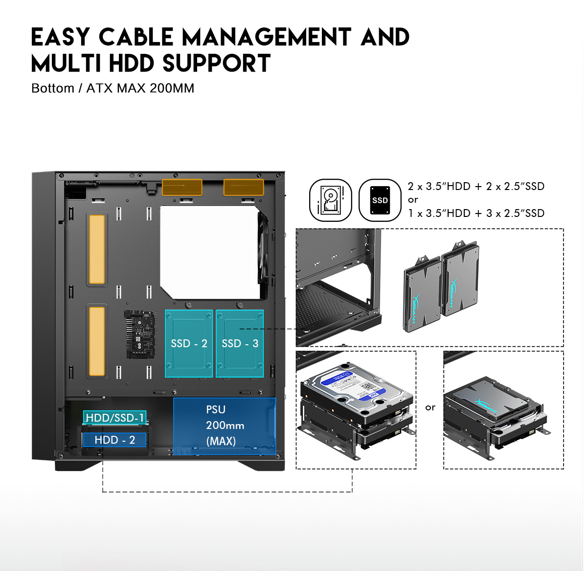DIYPC DIY-F08-BK Black Gaming Computer Case