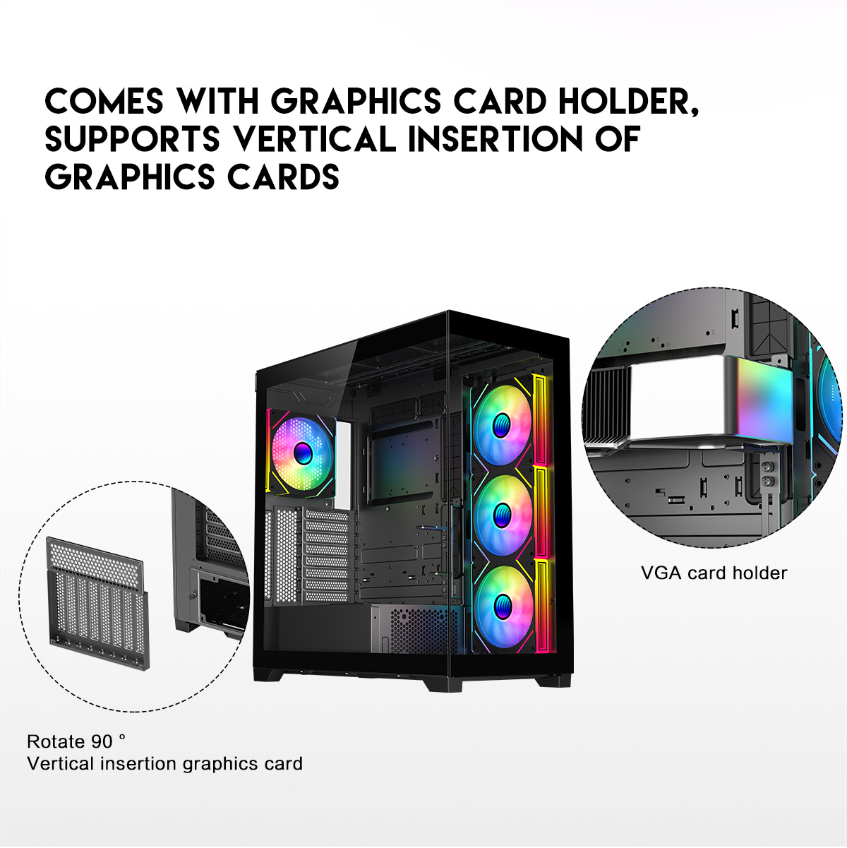 DIYPC Vanguard-F2-BK Black Computer Case