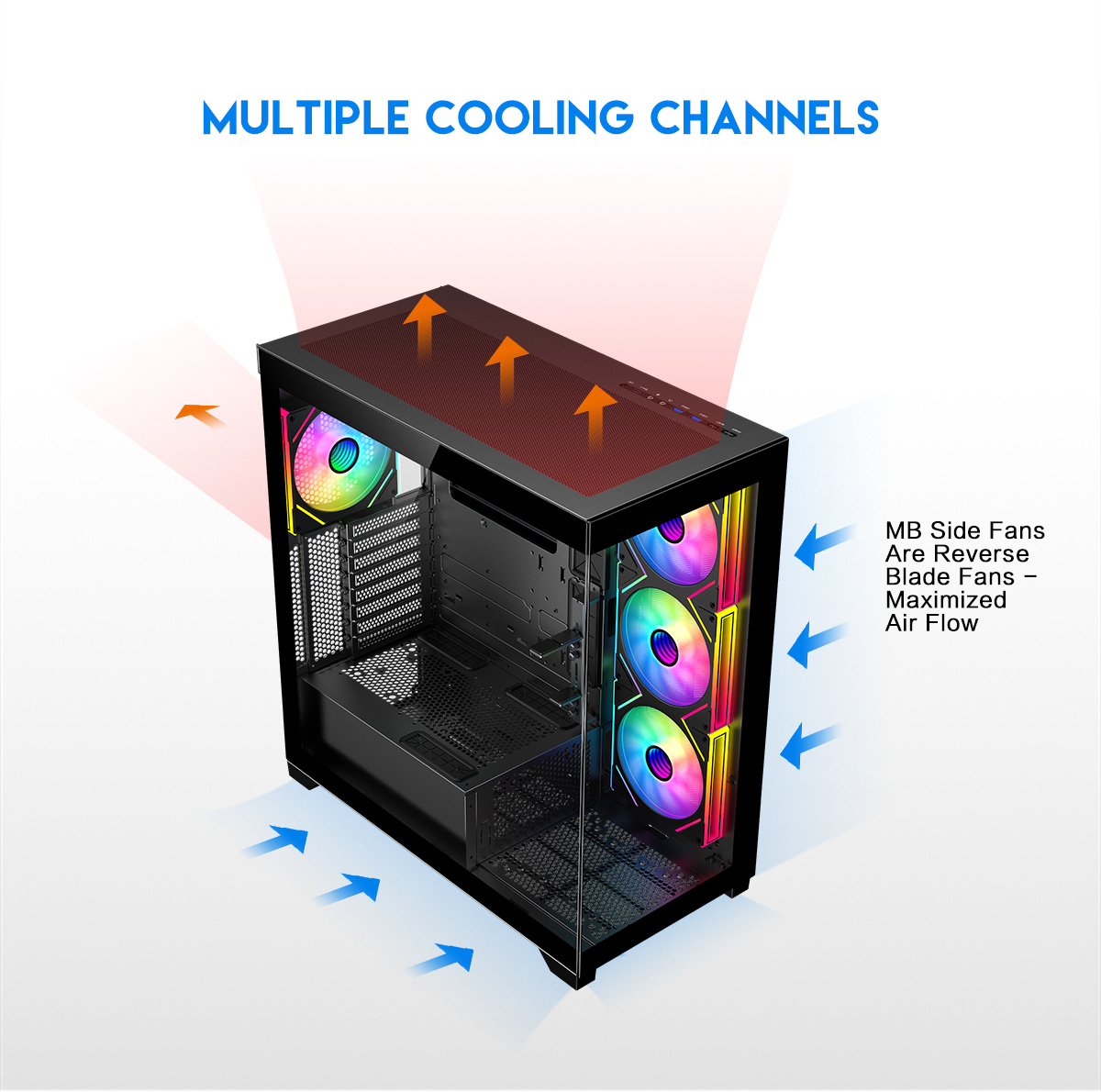 DIYPC Vanguard-F2-BK Black Computer Case