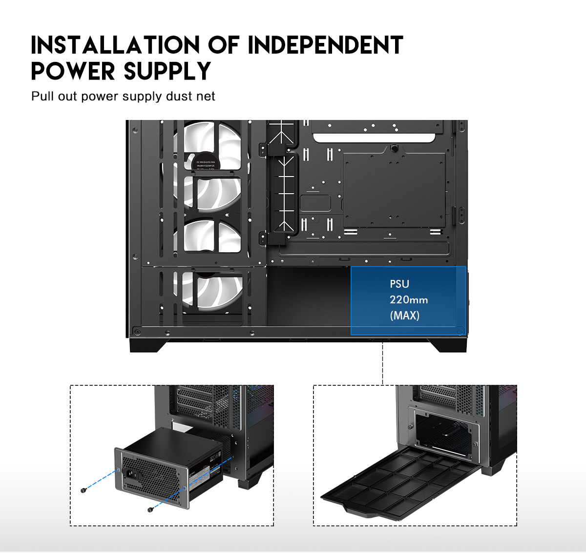 DIYPC Vanguard-F2-BK Black Computer Case