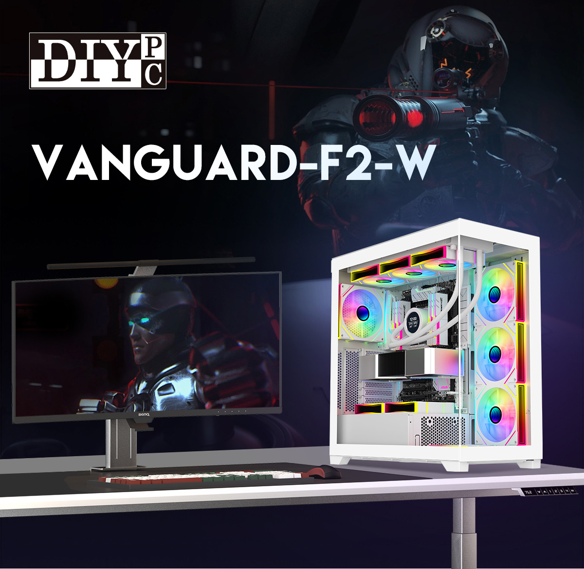 DIYPC Vanguard-F2-W White Computer Case