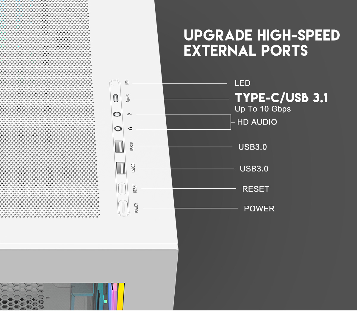 DIYPC Vanguard-F2-W White Computer Case