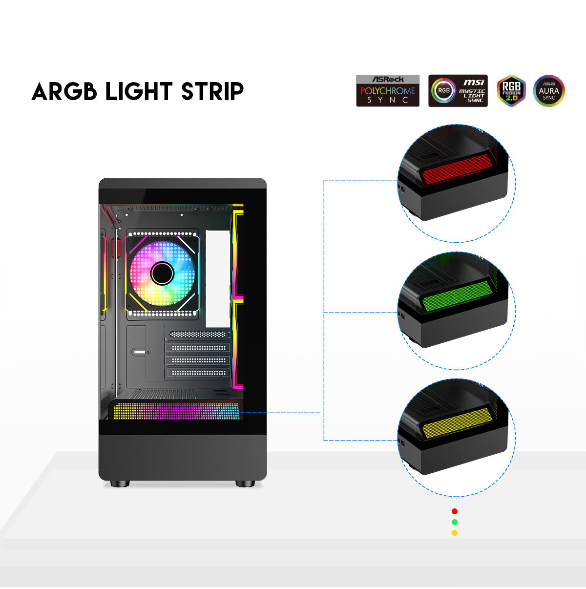 DIYPC ARGB-M1-BK Black Micro ATX Gaming Computer Case