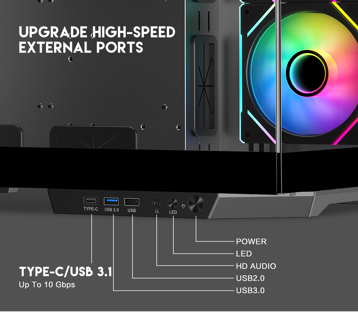 DIYPC ARGB-DC800-BK Gaming Computer Case