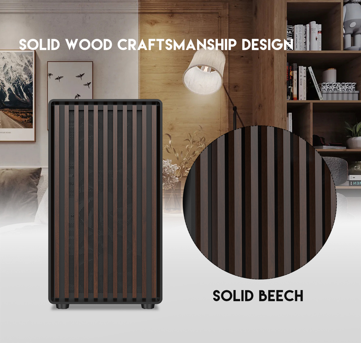 DIYPC DIY-mATX06-Wood Gaming Computer Case