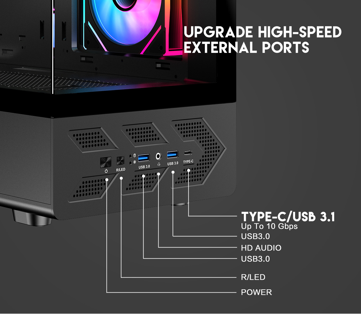 DIYPC IDX1-BK-ARGB Black ATX Gaming Computer Case