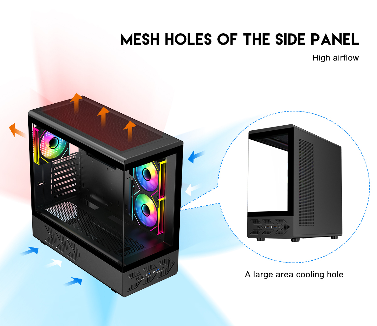 DIYPC IDX1-BK-ARGB Black ATX Gaming Computer Case