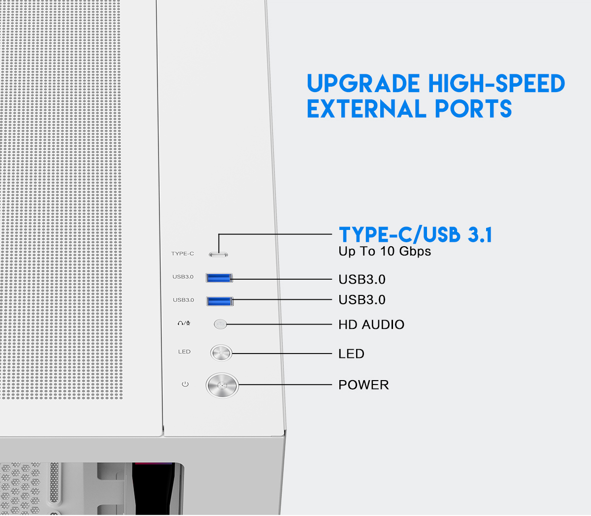 DIYPC ARGB-N3-W White Gaming Computer Case