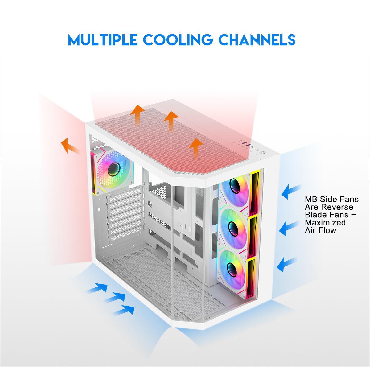 DIYPC ARGB-N3-W White Gaming Computer Case