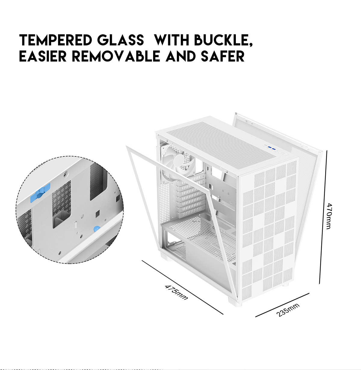 DIYPC IDX6-W White ATX Mid Tower Gaming Computer Case