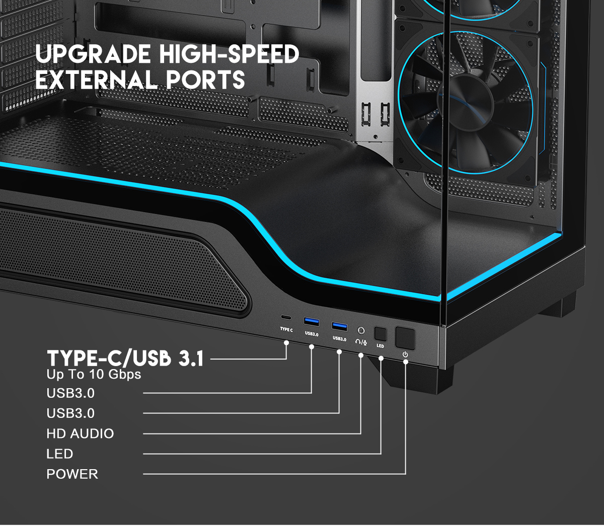 DIYPC IDX5-BK-ARGB Black ATX Gaming Computer Case