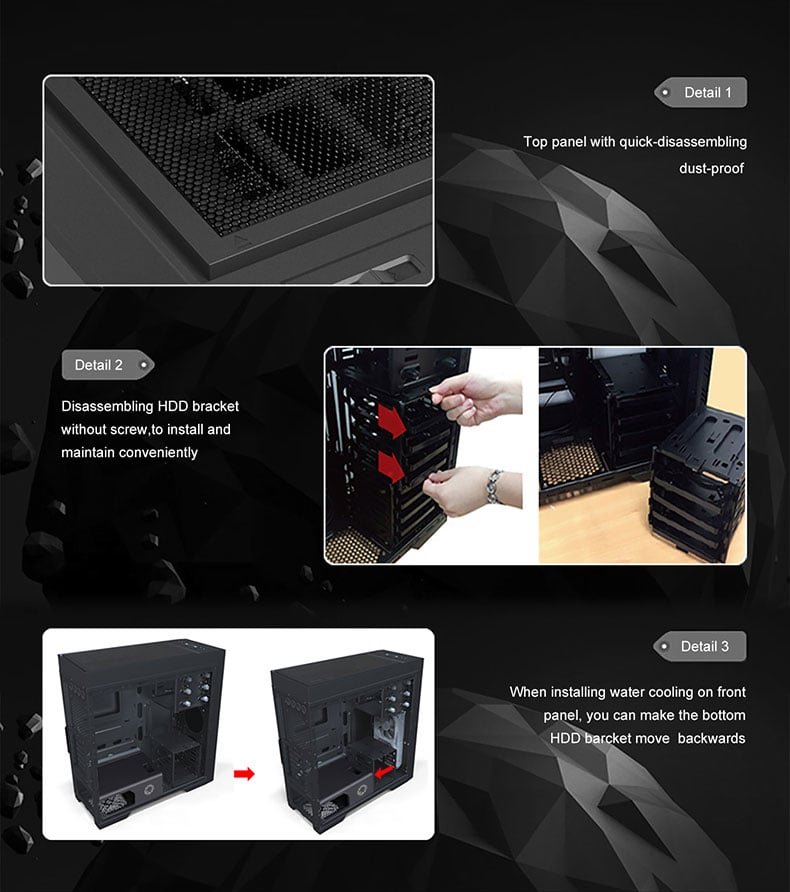 Gabinete Gamemax Gamer Vega RGB Window Black - M909A 