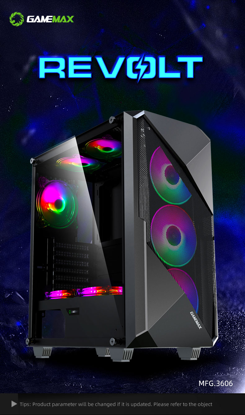 Gamemax PC Case Gaming Revolt Mid Tower With 4 Fans ARGB : Buy Online at  Best Price in KSA - Souq is now : Electronics