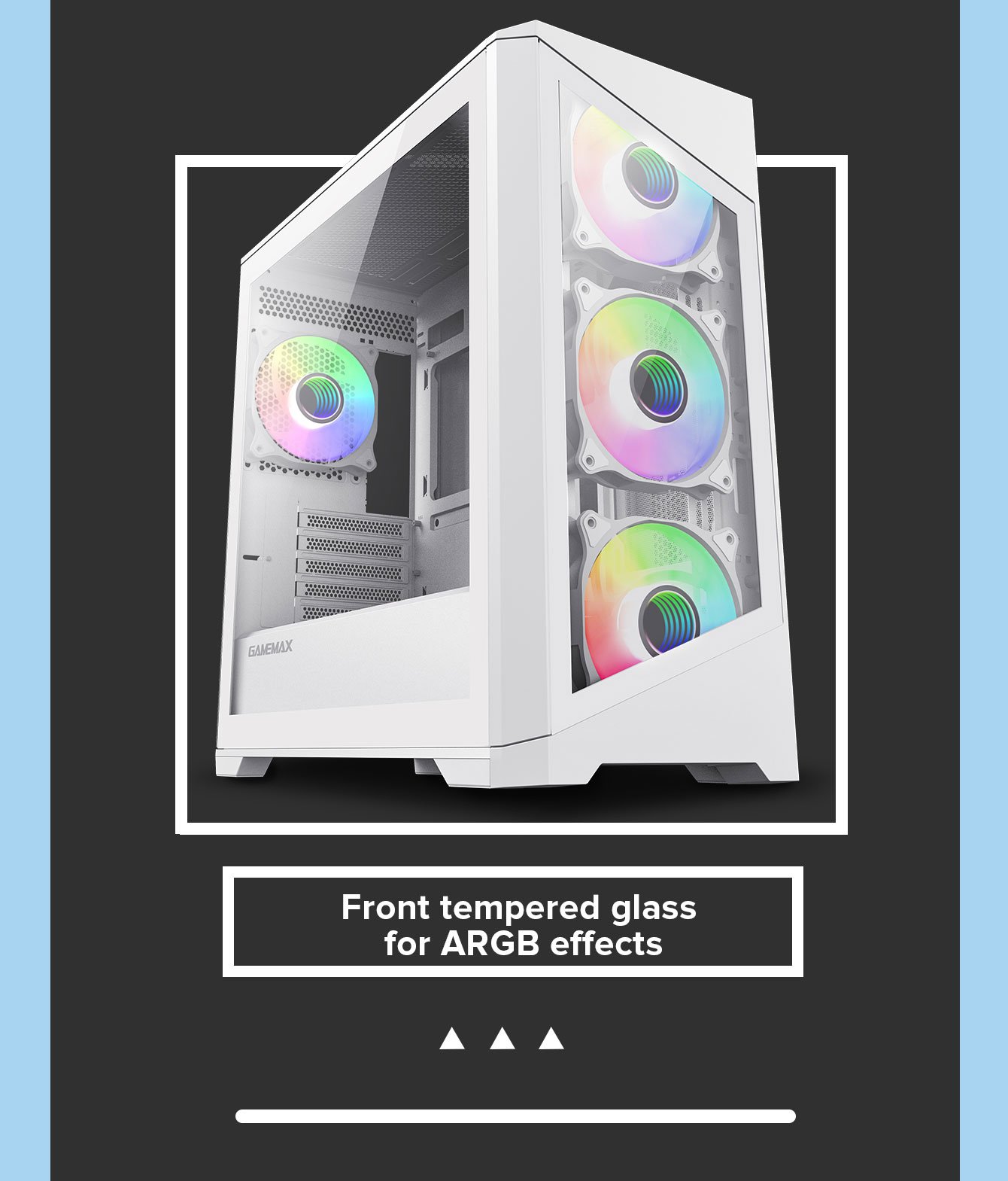 GAMEMAX Micro-ATX Tower Computer Case with Removable Dust-Proof Filter,  Dual Tempered Glass Side Panels, PC Gaming Chassis (Spark-White)