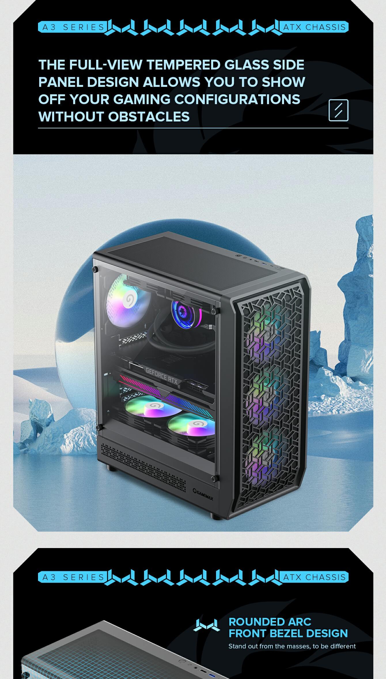 GAMEMAX Forge AB Premium Mid Tower ATX PC Case 