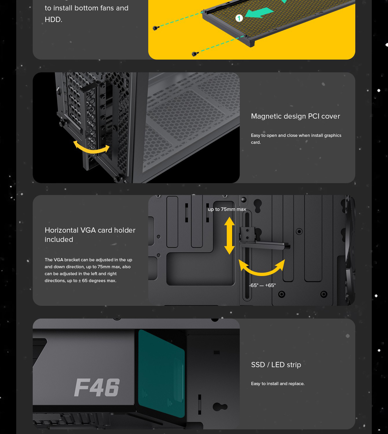 GAMEMAX F46BK Black Computer Case