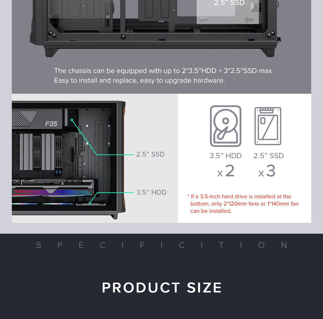 GAMEMAX F35 BW Black Micro-ATX Gaming PC Tempered Glass Computer Case