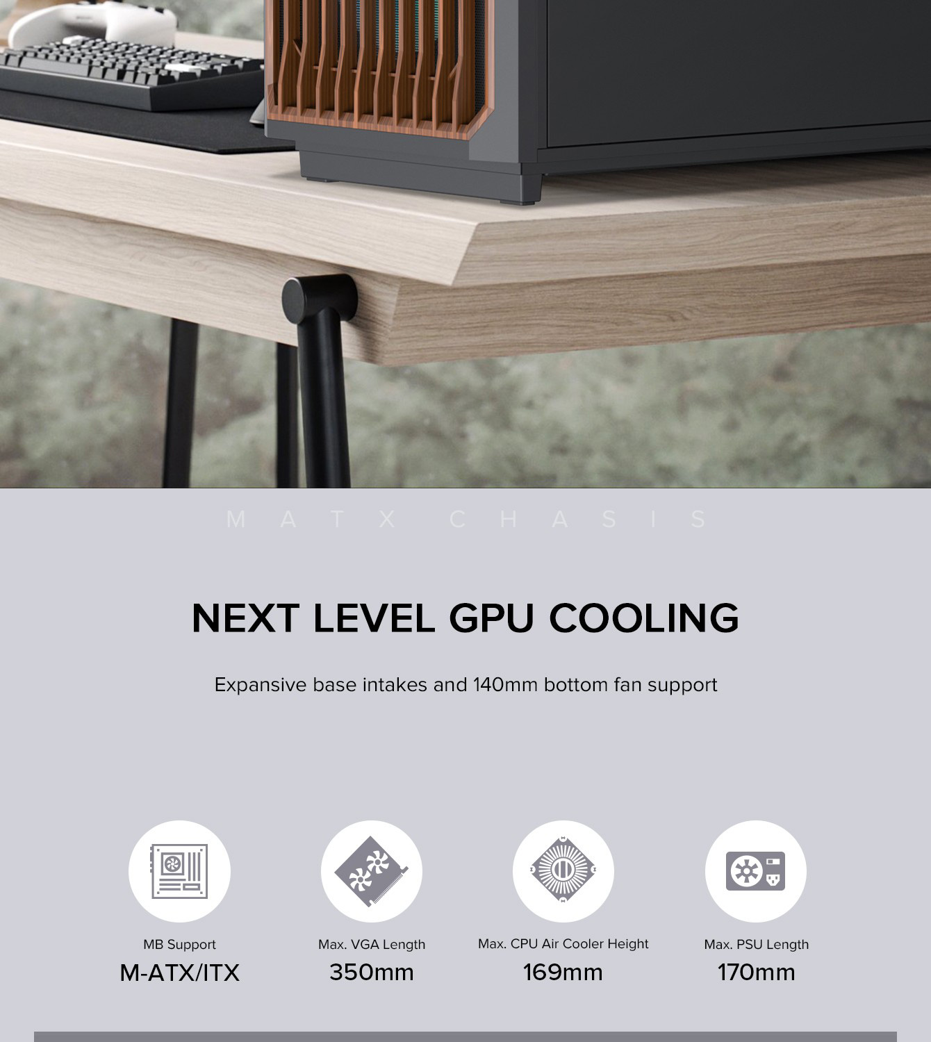 GAMEMAX F35 BW Black Micro-ATX Gaming PC Tempered Glass Computer Case