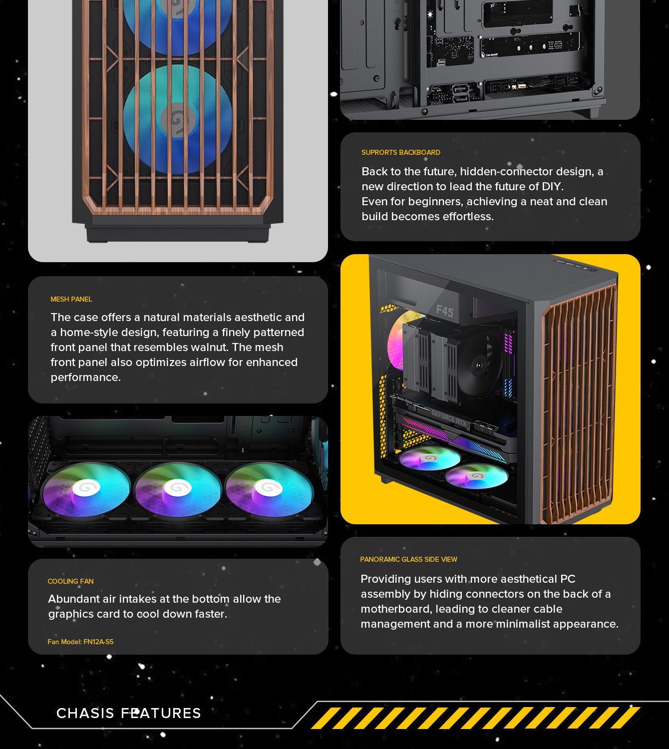GAMEMAX F45 BW Black ATX Mid Tower Gaming Computer Case