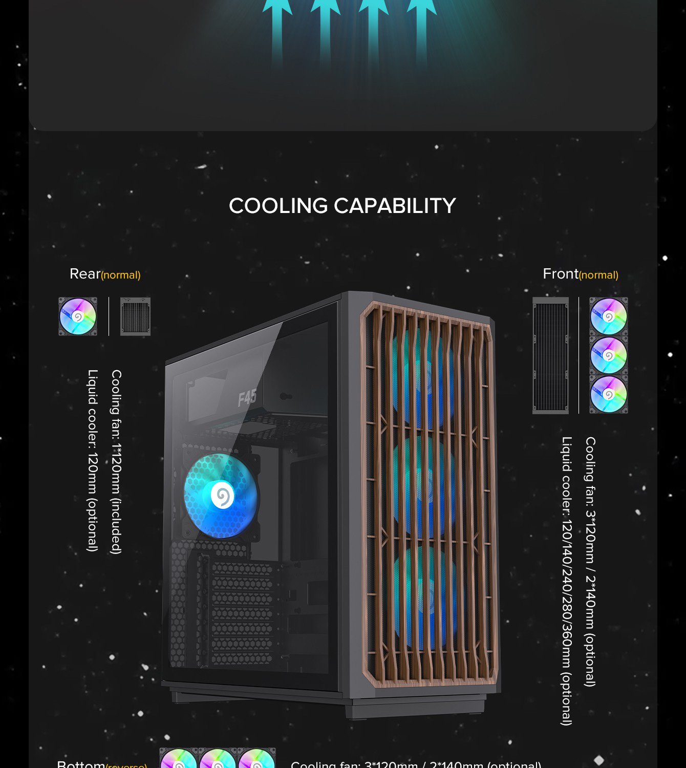 GAMEMAX F45 BW Black ATX Mid Tower Gaming Computer Case