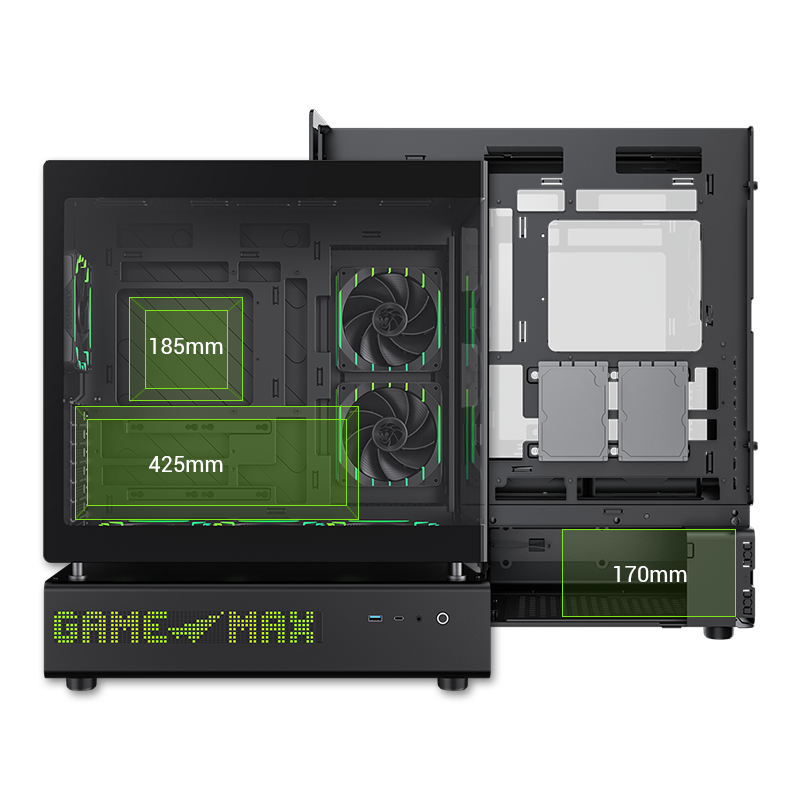 GAMEMAX N90 BG Black Dual-Chamber PC Case