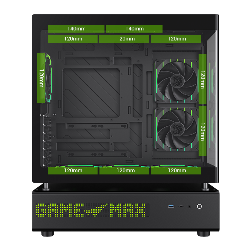 GAMEMAX N90 BG Black Dual-Chamber PC Case