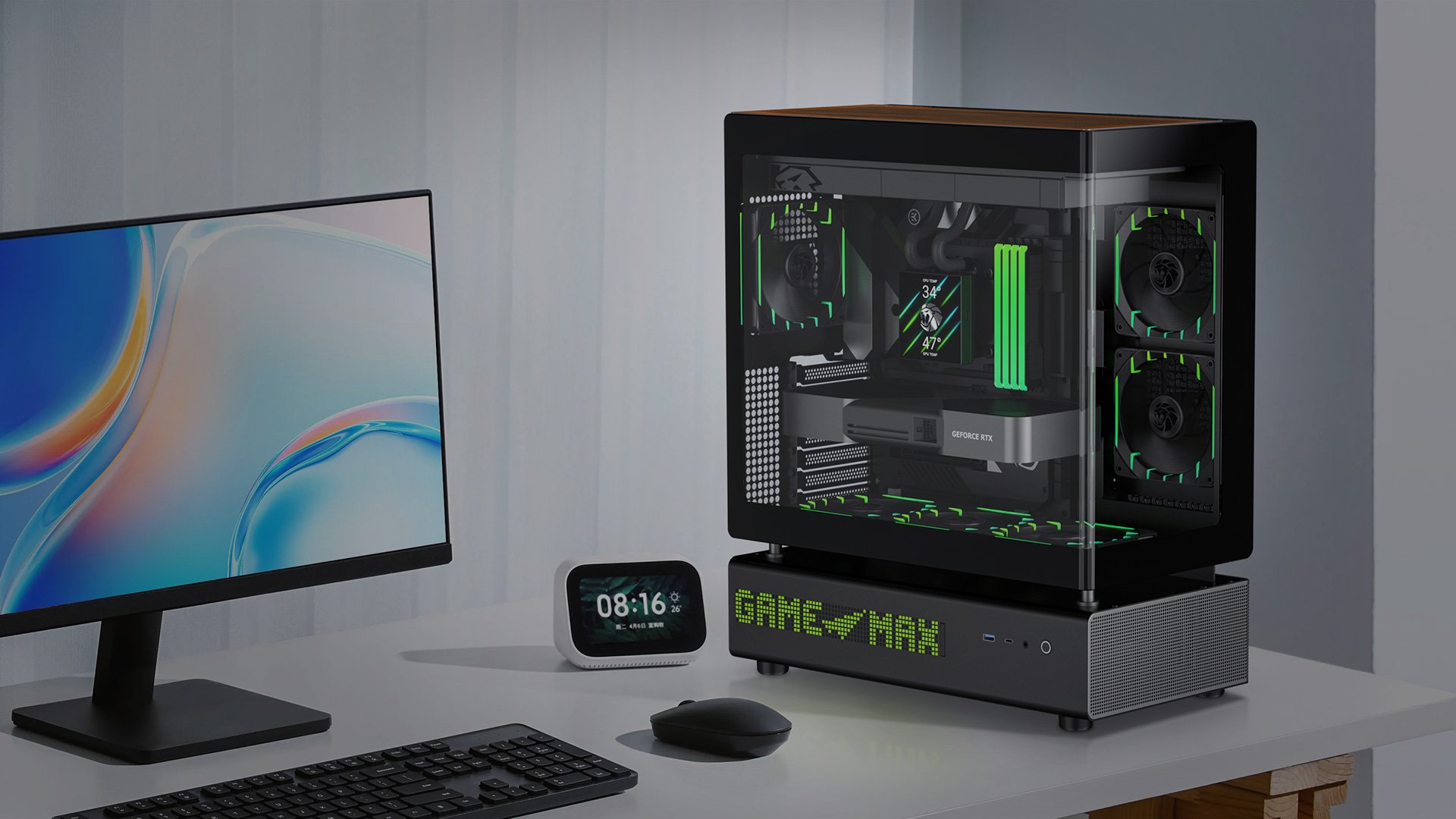 GAMEMAX N90 BG Black Dual-Chamber PC Case