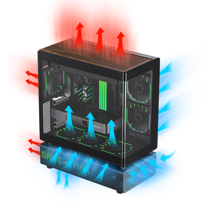 GAMEMAX N90 BG Black Dual-Chamber PC Case