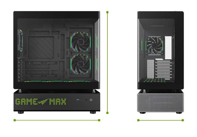 GAMEMAX N90 BG Black Dual-Chamber PC Case