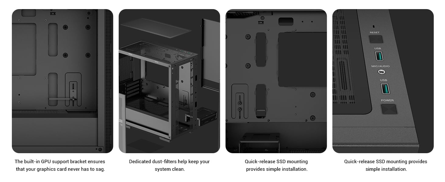 DeepCool CH370 Black Gaming Computer Caser