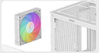 DeepCool CH560 DIGITAL WH ATX Airflow case, Dual Status Display, 3x Pre ...