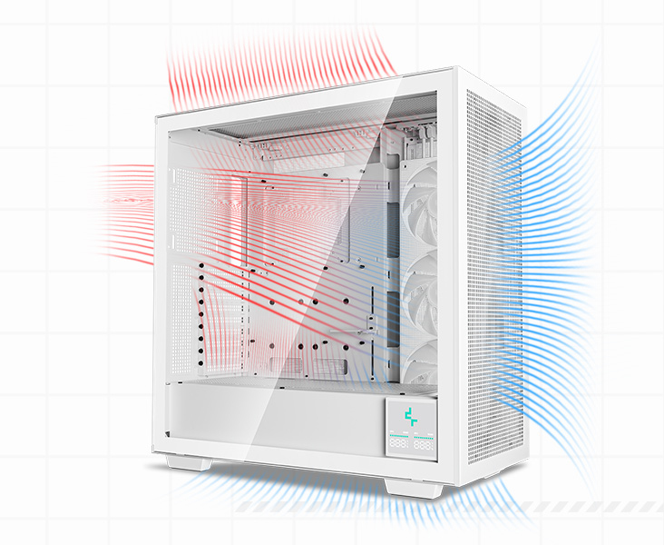 DeepCool MORPHEUS WH ATX+ Modular Airflow case, Single and Dual Chamber ...