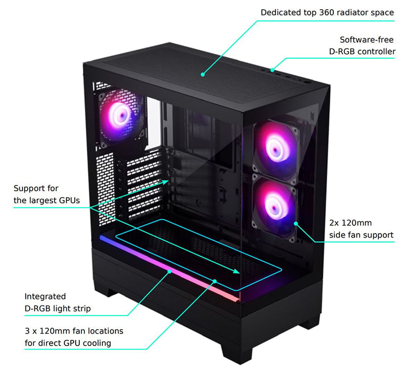 Phanteks XT VIEW Mid-Tower Gaming Chassis