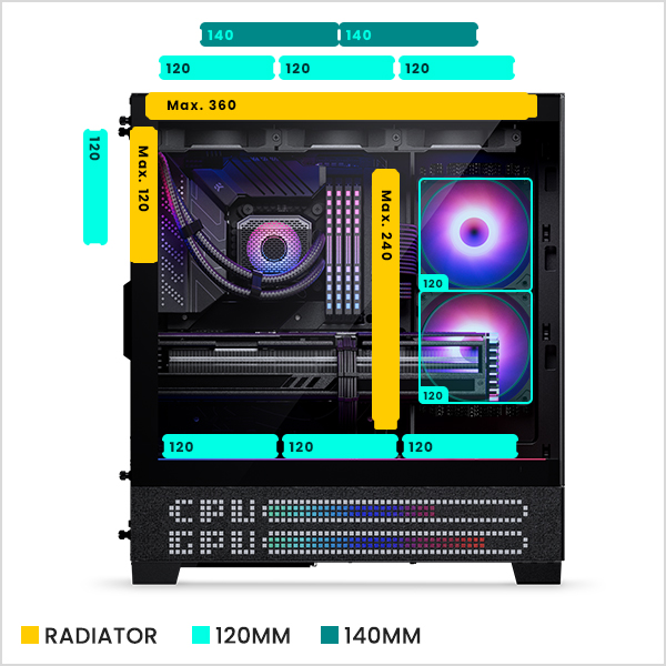 Phanteks XT View Matrix Mid-Tower ATX Gaming PC Case