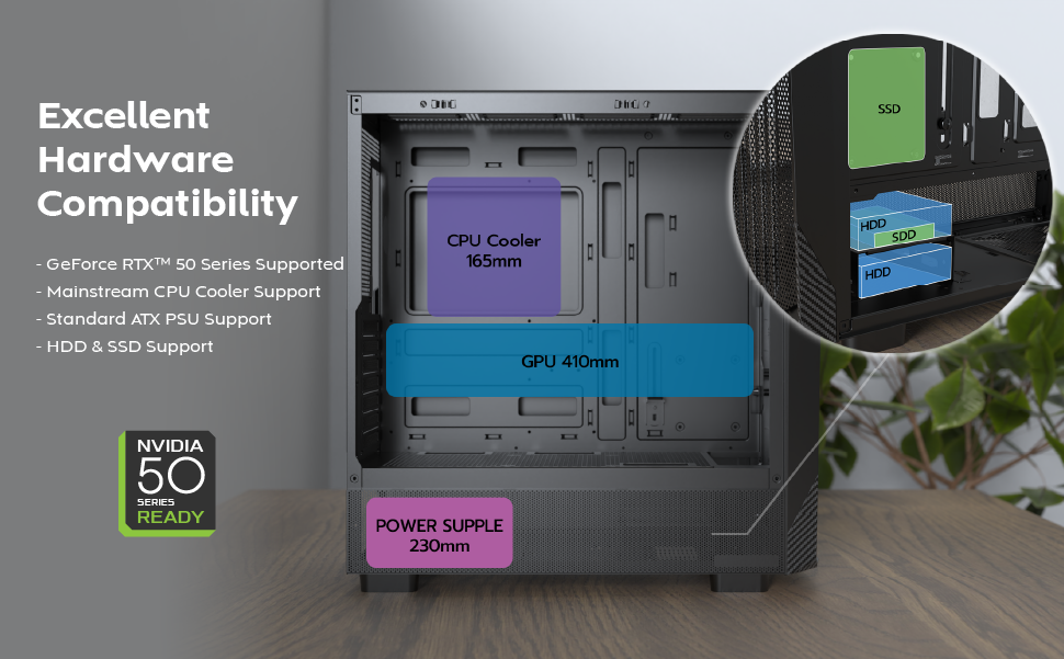 MONTECH X5 ATX Mid-Tower Gaming PC Case