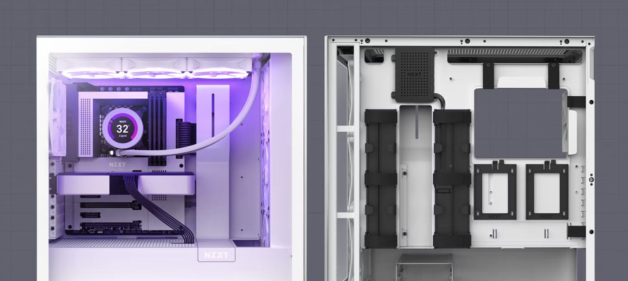 NZXT H7 Flow White - Mid-Tower Airflow PC Gaming Case - Tempered Glass - Enhanced  Cable Management 