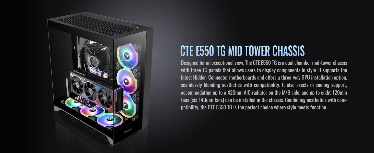 Thermaltake CTE E550 TG Black Mid Tower ATX Case