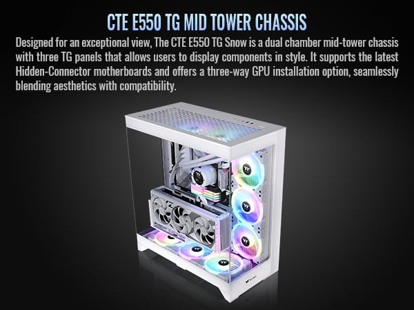Thermaltake CTE E550 TG Snow Mid Tower ATX Case