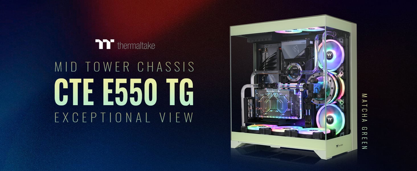 Thermaltake CTE E550 TG Matcha Green Mid Tower ATX Case