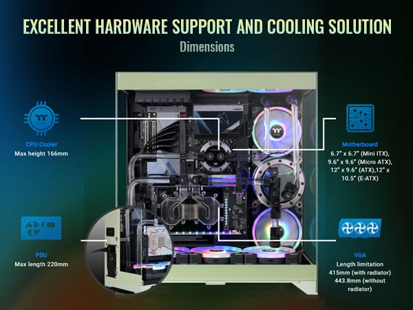 Thermaltake CTE E550 TG Matcha Green Mid Tower ATX Case