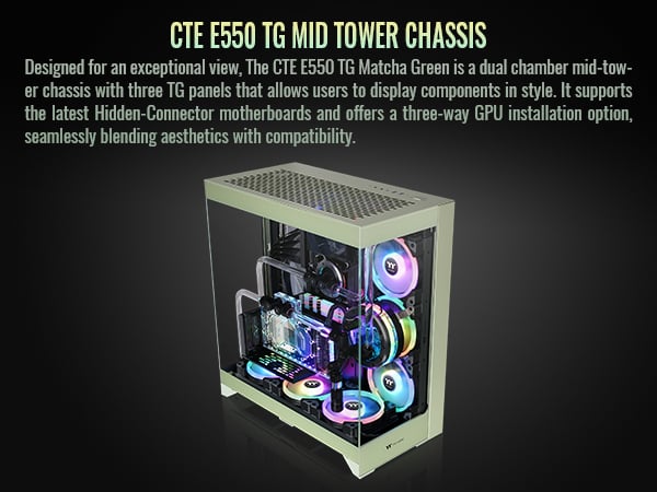 Thermaltake CTE E550 TG Matcha Green Mid Tower ATX Case