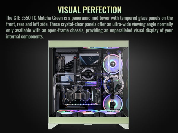 Thermaltake CTE E550 TG Matcha Green Mid Tower ATX Case