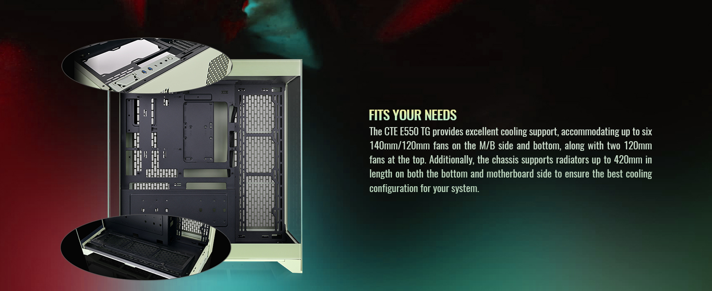 Thermaltake CTE E550 TG Matcha Green Mid Tower ATX Case