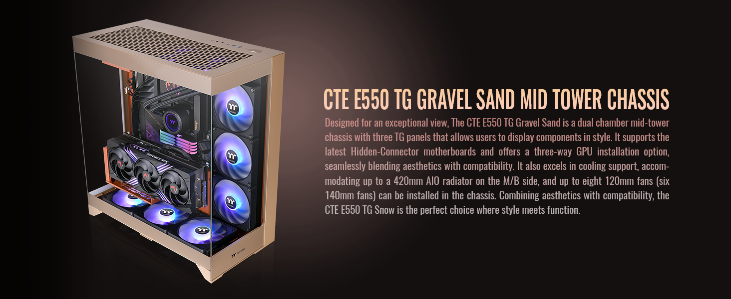 Thermaltake CTE E550 TG Gravel Sand Mid Tower ATX Case
