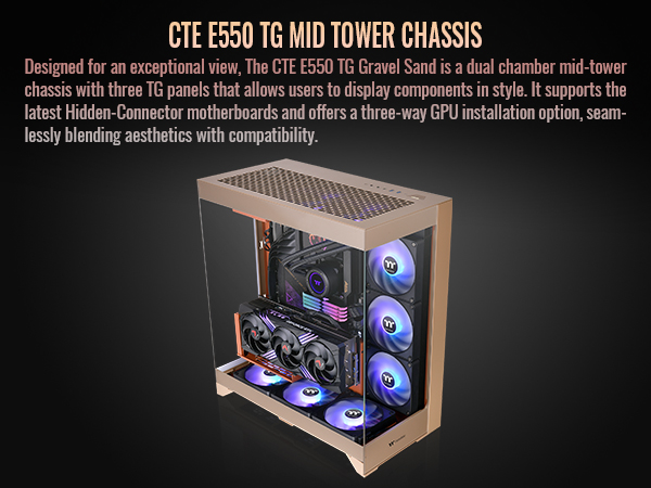 Thermaltake CTE E550 TG Gravel Sand Mid Tower ATX Case